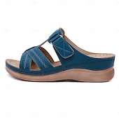 billiga Avslappnade sandaler-svarta slip-on-sandaler för kvinnor med utskuren design och bekväm sula för sommar- och fritidskläder