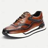 cheap Premium Leather Sneakers-Men&#039;s Premium Leather Casual Sneakers - Cowhide, Stylish and Comfortable Low-Top Shoes with Breathable Design for Everyday Wear