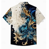  Ανδρικά Μοτίβο Πουκάμισο παραλίας Πουκάμισο με κουμπιά Κοντομάνικο Χαβανέζα Καθημερινό Διακοπές Καθημερινά Καλοκαίρι Άνοιξη Απορρίπτω Πουκάμισα με γιακά Κουμπί επάνω 3D εκτύπωση