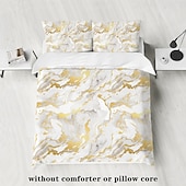 baratos Conjuntos de capa de edredão-conjunto de capa de edredão com textura de mármore abstrato - inclui capa de edredão e fronhas - design elegante e moderno - tecido macio e confortável - perfeito para adicionar um toque de luxo à