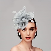 cheap Fascinators-Fascinators Net Tea Party Horse Race Ladies Day Melbourne Cup Handmade With Floral Headpiece Headwear dress to impress Race Day Dress 2025