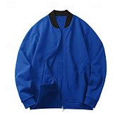 preiswerte Herrenjacken &amp; Herrenmäntel-Herren Bomberjacke übergangsjacke Täglich Leicht Tasche Frühling &amp; Herbst Klassisch Stehkragen Regulär Schwarz Gelb Rot Marineblau Königliches Blau Jacken