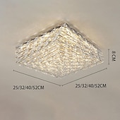levne Vestavná světla-led stropní svítidla křišťálové stropní svítidlo 3barevný světelný zdroj 25/32/40/52cm 1světelné moderní křišťálové zapuštěné čtvercové křišťálové stínidlo nordic do chodby jídelna ložnice koupelna