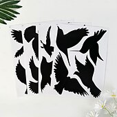 Недорогие События и вечеринки-16 шт./компл. наклейки на стену и наклейки на окна с изображением колибри, черные наклейки на стекло из ПВХ без клея, декор для предупреждения столкновений с птицами, легкое очищение и приклеивание оконных украшений