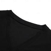 preiswerte Geripptes Strick-T-Shirt-Herren T Shirt Rippenstrick-Top Muskelshirt Geripptes Strick-T-Shirt Kurze Ärmel V Ausschnitt Sommer Einfach Designer Basic Moderne zeitgenössische Urlaub Straße Ausgehen Schwarz Weiß Grau Top