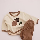 billiga Kläder för pojkar-Pojkar 3D Grafisk Tecknat Sweatshirt &amp; Sweatpants Set Träningsoveraller Långärmad Vår Höst Dagligen Ledigt Komfort Barn 4-12 år Rund hals Utomhus Semester Skräddarsydd passform