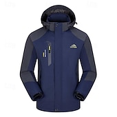 abordables Softshell, polares y chaquetas de montaña-Hombre Chaqueta Softshell Chaqueta para senderismo Al aire libre Bloque de color Resistente al Viento Resistente al Agua Sudadera Chaqueta cortavientos Camping / Senderismo / Espeleología Viaje Negro