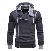 cheap Basic Hoodies-Men&#039;s Hoodie Full Zip Hoodie Wine Hooded Color Block Patchwork Sports &amp; Outdoor Daily Holiday Polyester Streetwear Basic Casual Spring &amp;  Fall Clothing Apparel Hoodies Sweatshirts  Long Sleeve