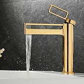 preiswerte Waschbeckenarmaturen-Waschbecken Wasserhahn - Wasserfall Galvanisierung Mittellage Einhand Ein LochBath Taps