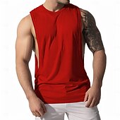 preiswerte Fitness Tank-Tops-Herren Tank Top Shirt Unterhemden Ärmellos Rundhalsausschnitt Frühling Sommer Glatt Modisch Designer Basic Sexy Urlaub Strasse Ausgehen Hellblau Weiß Rosa Top T-Shirt für Herren