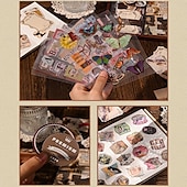 cheap Stickers-Vintage Scrapbook Kit with Journaling Supplies and Stationery Create with Aesthetic Journal and Scrapbooking 346pcs