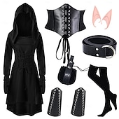 Χαμηλού Κόστους Ενδύματα-Ρετρό / Βίντατζ Μεσαίωνα Αναγέννησης Φορέματα Στολές Ηρώων Σετ αξεσουάρ Βίκινγκ Ξένος Ranger Φανταχτερή Φόρεμα Γυναικεία Βίκινγκ Φαντασία Μασκάρεμα Επίδοση LARP Ρεν Φερ Ενηλίκων