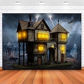 cheap Halloween Wall Tapestries-Halloween Creepy Forest Hanging Tapestry Wall Art Large Tapestry Mural Decor Photograph Backdrop Blanket Curtain Home Bedroom Living Room Decoration Glommy Ghost Graveyard