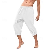 abordables Fondos-Retro Antiguo Medieval Renacimiento pantalones piratas Feria del Renacimiento caballero celta Ranger Color sólido Hombre Pirata Fantasía Víspera de Todos los Santos Carnaval Mascarada Rendimiento