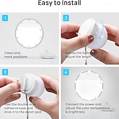 economico Lampadine LED a sfera-luci di cortesia a led per specchio luci di cortesia attaccate con 10 lampadine dimmerabili 3000k 4000k 6500k 3 modalità colore luminosità dimmerabile cavo usb attaccare per la toeletta corpo bagno