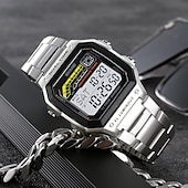 cheap Digital Watches-SKMEI Men Digital Watch Fashion Casual Business Wristwatch Luminous Stopwatch Alarm Clock Countdown Steel TPU Watch