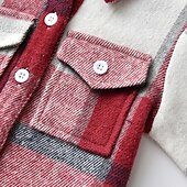 voordelige T-shirts &amp; Overhemden-Jongens 3D Ruitjes Overhemden Lange mouw Lente Herfst Modieus Basic Kinderen 4-12 jaar Revers Buiten Casual Dagelijks Normale pasvorm