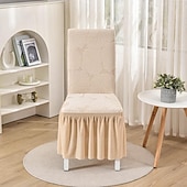 billiga Fåtöljskydd och armlöst stoltäckning-stolsöverdrag med kjolfåll elegant och snygg design mjukt och slitstarkt tyg perfekt för matsal eller speciella tillfällen ger fullt stolskydd lätt att installera och maskintvättbar