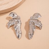 abordables Boucles d&#039;oreilles-Femme Boucles d&#039;oreille Clou Géométrique Forme de Feuille Précieux Gros Fantaisie Des boucles d&#039;oreilles Bijoux Argent / Doré Pour Mariage Soirée du quotidien 1 paire