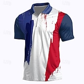 levne Den nezávislosti-Pánské veteráni Vlastenec Polokošile na zip Golfová košile Krátký rukáv Polo tričko Košile s límečkem Na běžné nošení Streetwear Oblečení na dovolenou Párty oblečení 3D tisk Polo na čtvrt zip Jaro
