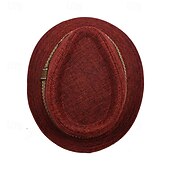 olcso Fedora kalap-Férfi Kentucky Derby Hat Szalmakalap Bulikalap Fekete Bor Bmbuszrost Divat Alkalmi Utca Napi Sima Fényvédő Légáteresztő