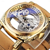 abordables Montres mécaniques-Montre mécanique FORSINING pour homme mode décontractée automatique à remontage automatique phase de lune lumineuse étanche en acier