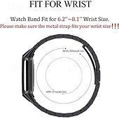 tanie Paski do zegarków Fitbit-Pasek do inteligentnego zegarka kompatybilny z Fitbit Charge 6 / Fitbit Charge 5 Pasek do smartwatcha ze stali nierdzewnej z narzędziem do usuwania Wymienna opaska sportowa Opaska na nadgarstek z