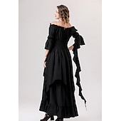 levne Šaty-Retro Středověké Renesanční Šaty Šaty inspirované Regency Ren Faire Viking Elfí Dámské Keltské Fantazie Plesová maškaráda Večírek Dospělí Šaty