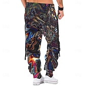 preiswerte Sweatpants-Herren Graphic Jogginghose Trainingshose Jogginghose Jogger Hosen Hose Mittlere Taillenlinie Elastischer Kordelzug in der Taille Brautkleider schlicht Dunkel Outdoor Strasse Alltagskleidung Tasche