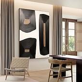 preiswerte Stillleben-Gemälde-abstrakte schwarze Gemälde, handgemalte abstrakte schwarze Gemälde auf Leinwand, reich strukturierte Acrylmalerei, moderne Wandkunst, handgemaltes Kunstwerk für die Wanddekoration im Wohnzimmer