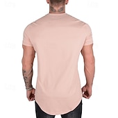 Недорогие Футболки и майки для бега-Муж. Футболка для бега С короткими рукавами Футболка Футболка Повседневные Одежда для спорта и отдыха Лето Однотонный Быстровысыхающий Мягкий Дышащий Тренировка в тренажерном зале Прогулки Бег