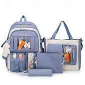economico Borse per libri-zaini cartoon per zaini scolastici set con tote bag borsa a tracolla astuccio zaino per ragazze regali per il ritorno a scuola