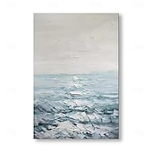 Недорогие Пейзажи-ручная работа картина маслом холст стены искусства украшения абстрактный океан морская волна пейзаж для домашнего декора свернутая бескаркасная нерастянутая картина