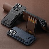 お買い得  iPhone用ケース-電話 ケース 用途 iPhone 16 iPhone 15 プロマックスプラス iPhone 14 13 12 Pro Max Plus バックカバー スタンド付き 磁石バックル ワイヤレス充電をサポート レトロ風 TPU PUレザー