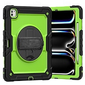 cheap iPad case-Tablet Case Cover For Apple iPad Air 11&quot;(2024) iPad Air 13&quot;(2024) iPad Pro 11&quot;(2024) iPad Pro 13&quot;(2024) Portable Handle Pencil Holder Armor PC Silicone
