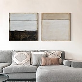 preiswerte Landschaftsgemälde-handgemaltes Ölgemälde beige braun Malerei braun Wabi Sabi Kunstwerk strukturiertes Ölgemälde beige Ölgemälde braun abstraktes Ölgemälde Leinwandkunst moderne horizontale Dekorkunst