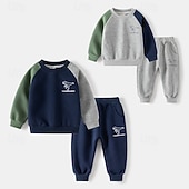 billiga Kläder för pojkar-Pojkar 3D Tecknat Dinosaurie Sportdräkt Träningsoveraller Sweatshirt set Långärmad Vår Höst Dagligen Ledigt Komfort Barn 4-7 år Rund hals Utomhus Semester Sport Skräddarsydd passform