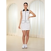 economico Abiti da golf-Per donna vestito da golf Bianco Senza maniche Vestiti Abbigliamento da golf da donna Abbigliamento Abiti Abbigliamento