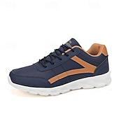 baratos Ténis para Homem-tênis esportivo masculino marinho e marrom com design leve para corrida e uso casual