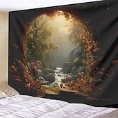 billiga landskap gobeläng-höst landskap grotta hängande gobeläng väggkonst stor gobeläng väggmålning dekor fotografi bakgrund filt gardin hem sovrum vardagsrum dekoration