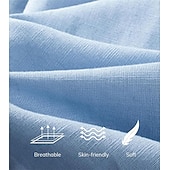 cheap Vacation-Men&#039;s Shirt Linen Shirt Summer Shirt Beach Wear Button Up Shirt Plain Vacation Curise White Pink Light Blue Sleeveless Collar Summer Spring Clothing Apparel