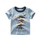 cheap Tees &amp; Shirts-Multi Packs 4pcs Boys Crew Neck Short Sleeves White+Gray+Blue+Yellow T Shirt Tee Top Print Graphic Vacation Daily Wear 100% Cotton Spring &amp; Summer