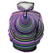 economico felpe 3d da uomo-Per uomo Pop art Felpa con cappuccio Felpe Felpa Felpa con cappuccio Manica lunga Felpa con cappuccio Con cappuccio Fantastico Stampa 3D Rosso Viola Autunno Inverno progettista
