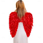 levne Halloween maska a rekvizity-kostým halloweenského peříčka s andělskými křídly – cosplay kostým pro ženy, dívky – ideální pro halloweenský cosplay, vánoční ozdoby, sváteční večírky, přehlídky na molu 60 cm/23,6 palce