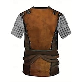 お買い得  レトログラフィック-テンプル騎士団 ウォリアーズ Ｔシャツ(21) プリント 3D グラフィック柄 用途 男性用 成人 カーニバル マスカレード 3Dプリント カジュアル／普段着