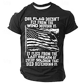 cheap Patriotic Veteran T shirts-Veterans Day Men&#039;s Patriot Patriotic Veteran American US Flag Funny Slang T shirt Short Sleeve T shirt 3D Print Crew Neck Shirt Retro Vintage Casual Street Style Sports Outdoor Holiday Going out