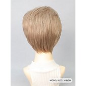voordelige Synthetische trendy pruiken-Synthetische pruiken Natuurlijk recht Korte bob Zijdeel Pruik 25.4 cm Lichtgoud Synthetisch haar Dames Meerkleurig