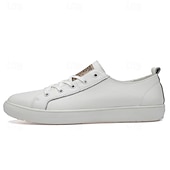 cheap Men&#039;s Sneakers-Men&#039;s White Casual Low-Top Sneakers - Comfortable and Trendy Lace-Up Shoes for Everyday Wear