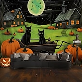olcso halloween faliszőnyegek-macskák függő gobelin parasztház sütőtök fal művészet nagy kárpit falfestmény dekoráció fénykép háttér takaró függöny otthon hálószoba nappali