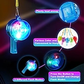 cheap Novelties-LED Light up Whistle Glow Whistles Flashing Noisemaker Whistles Lanyard Necklace Glow in the Dark Wedding Birthday Party